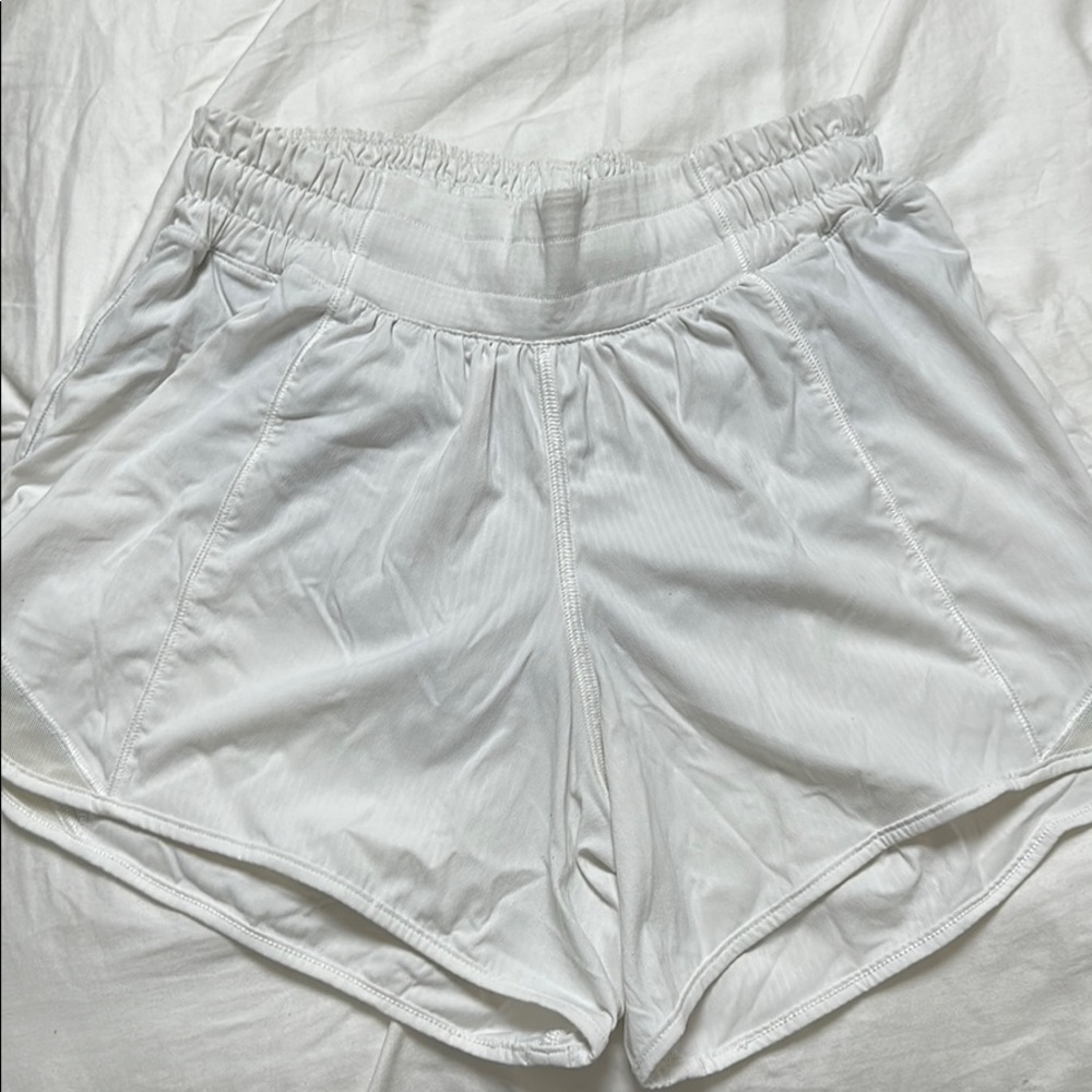 White Lululemon shorts